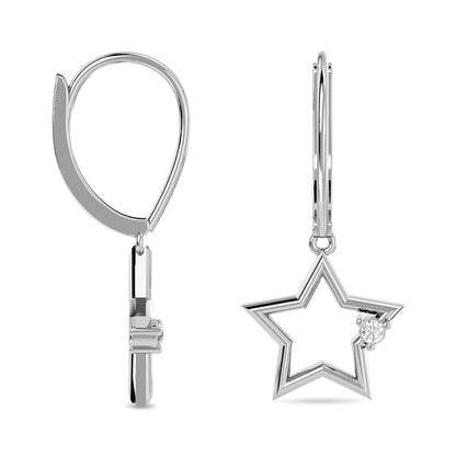 Diamond 1/20 Ct.tw Star Earrings in Sterling Silver
