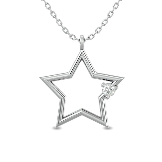Diamond 1/20 Ct.tw Star Pendant in Sterling Silver