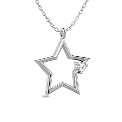 Diamond 1/20 Ct.tw Star Pendant in Sterling Silver