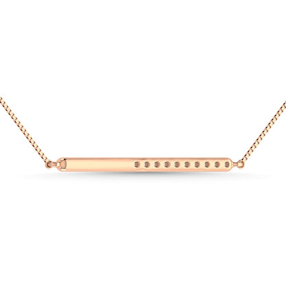 Diamond 1/10 Ct.Tw. Bar Necklace in 10K Rose Gold