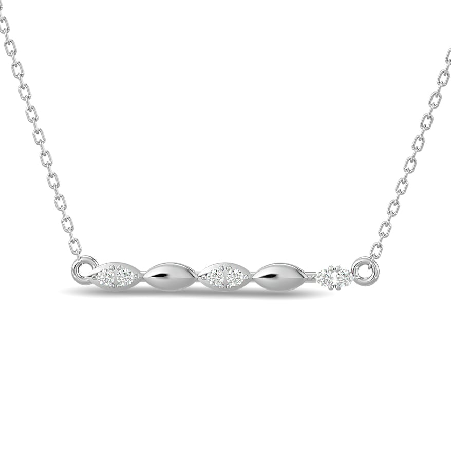 Diamond Round Cut Fashion Necklace 1/10 Ct.tw in 10K White Gold