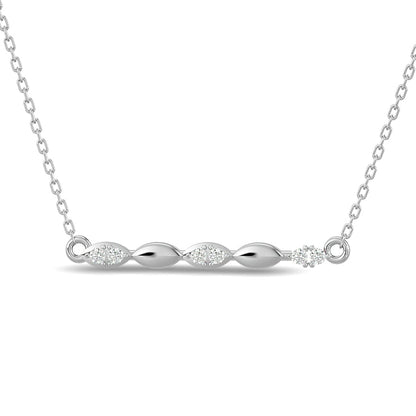 Diamond Round Cut Fashion Necklace 1/10 Ct.tw in 10K White Gold