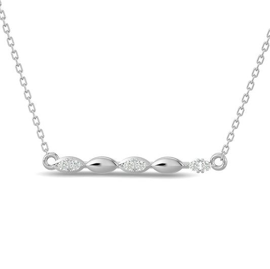 Diamond Round Cut Fashion Necklace 1/10 Ct.tw in 10K White Gold