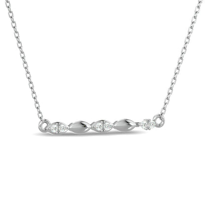 Diamond Round Cut Fashion Necklace 1/10 Ct.tw in 10K White Gold