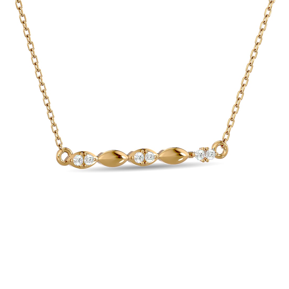 Diamond 1/10 Ct.tw Fashion Necklace in 10K Yellow Gold