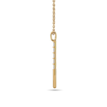 Diamond 1/10 Ct.Tw. Straight Baguette Bar Pendant in 10K Yellow Gold