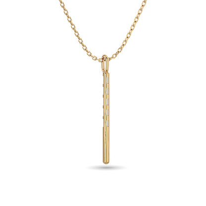 Diamond 1/10 Ct.Tw. Straight Baguette Bar Pendant in 10K Yellow Gold