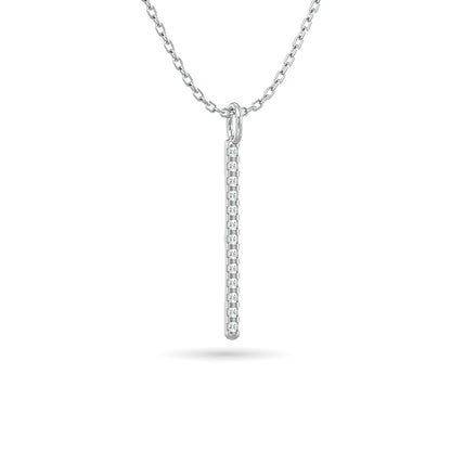 Diamond Bar Pendant 1/8 Ct.tw in 10K White Gold