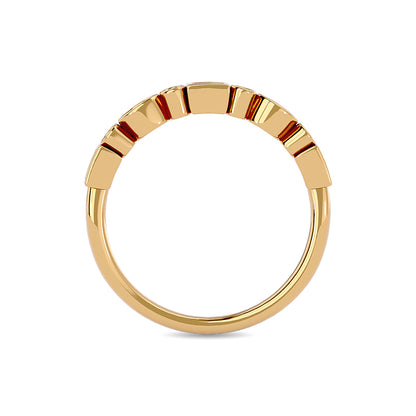 Diamond 1/5 Ct.tw Round and Straight Baguette Stackable Ring in 14K Yellow Gold