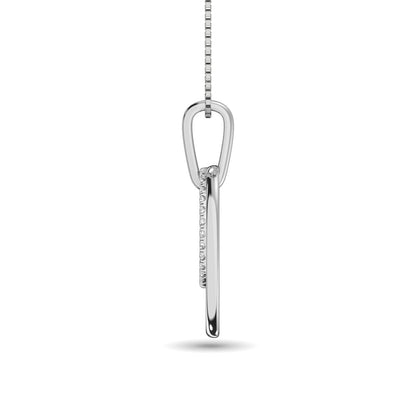 Diamond 1/8 Ct.tw Duel Circle Pendant in 10K White Gold