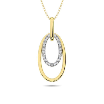 Diamond 1/8 Ct.tw Fashion Pendant in 10K White and Yellow Gold