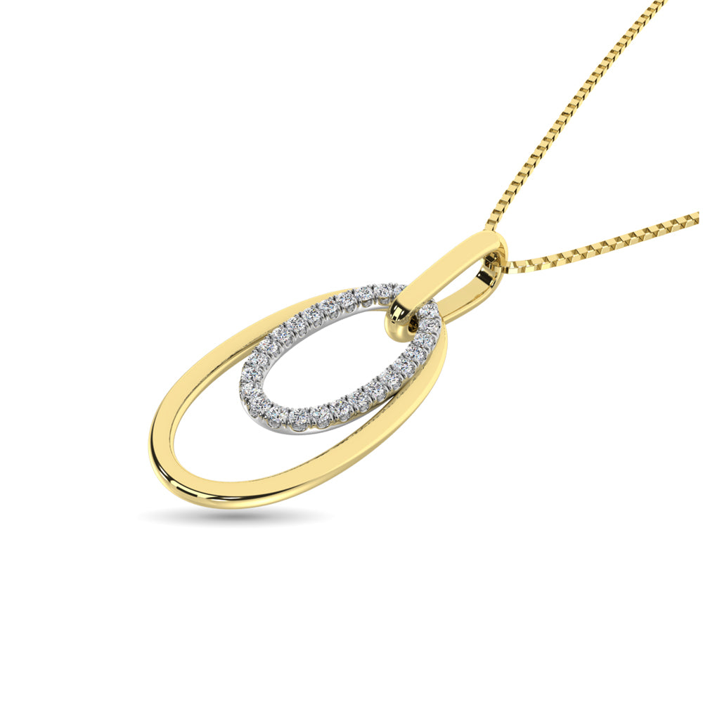Diamond 1/8 Ct.tw Fashion Pendant in 10K White and Yellow Gold