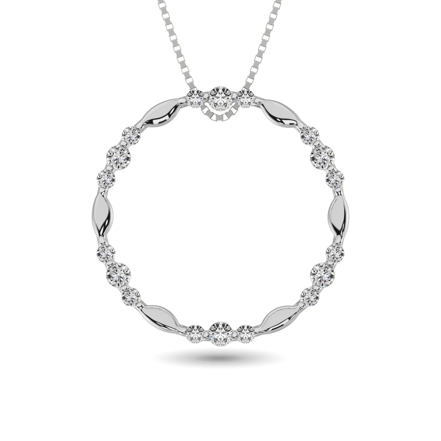 Diamond 1/4 Ct.tw Circle Pendant in 14K White Gold