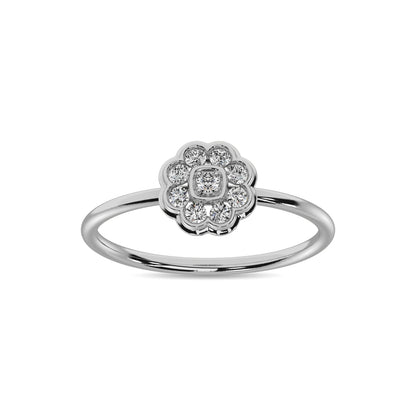Diamond 1/4 Ct.tw Flower Ring in 10K White Gold