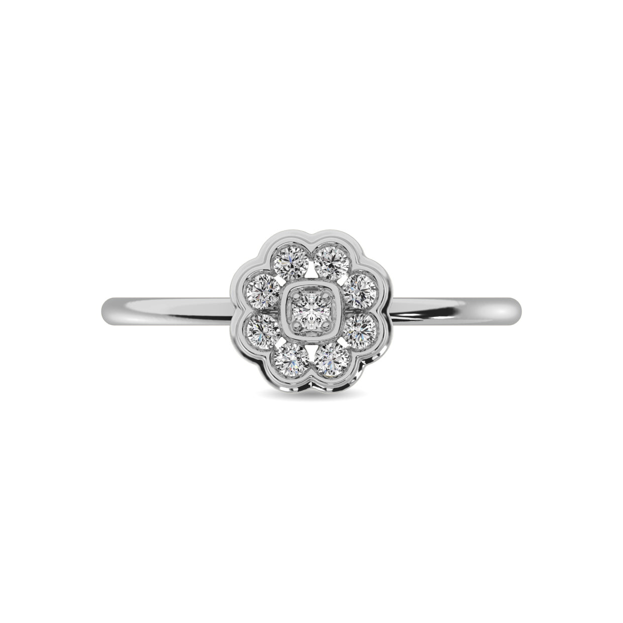 Diamond 1/4 Ct.tw Flower Ring in 10K White Gold