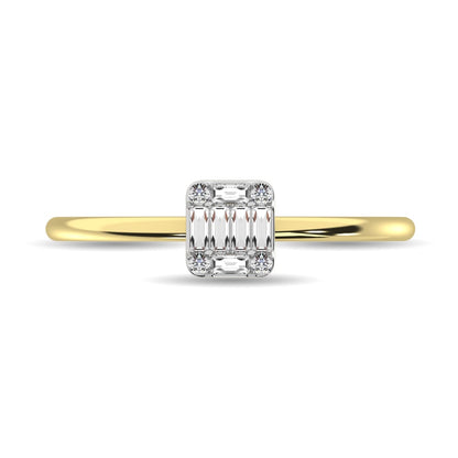 Diamond 1/10 Ct.tw Round and Baguette Cut Ring in 10K Yellow Gold