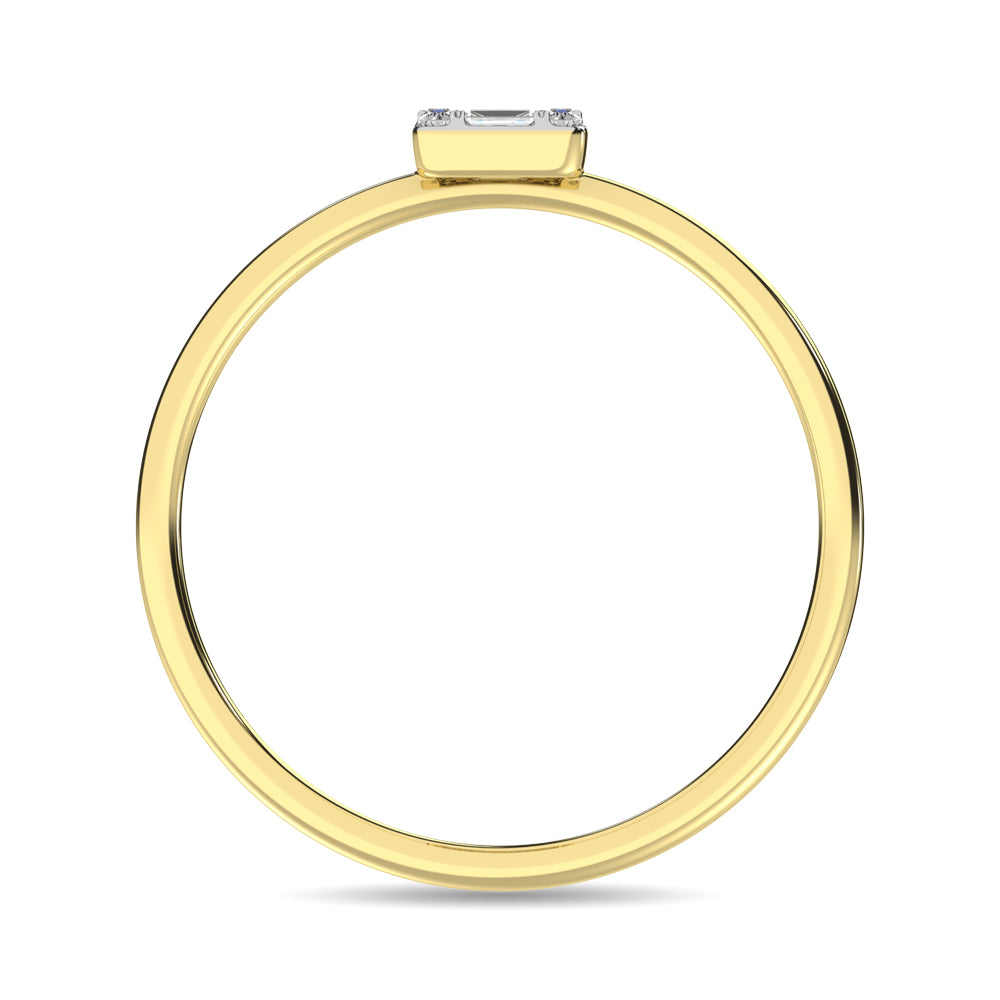 Diamond 1/10 Ct.tw Round and Baguette Cut Ring in 10K Yellow Gold