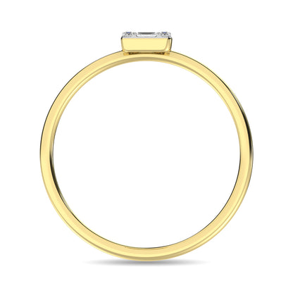Diamond 1/10 Ct.tw Round and Baguette Cut Ring in 10K Yellow Gold