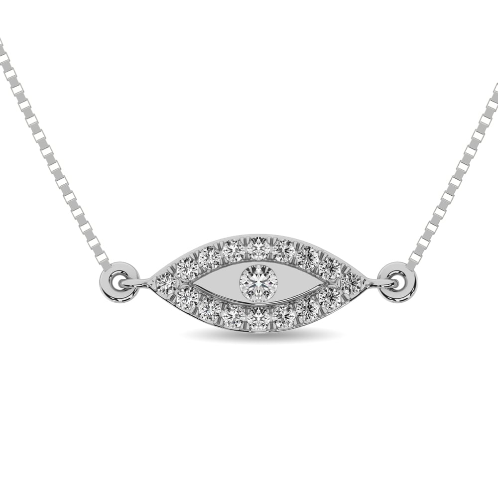 Diamond 1/10 Ct.tw Round Cut Fashion Necklace in 10K White Gold
