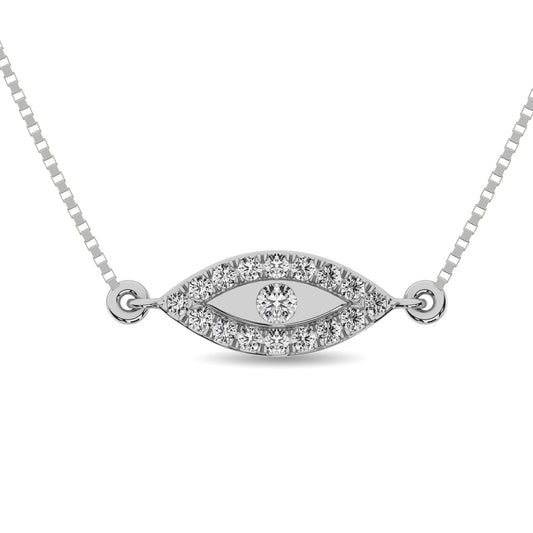 Diamond 1/10 Ct.tw Round Cut Fashion Necklace in 10K White Gold