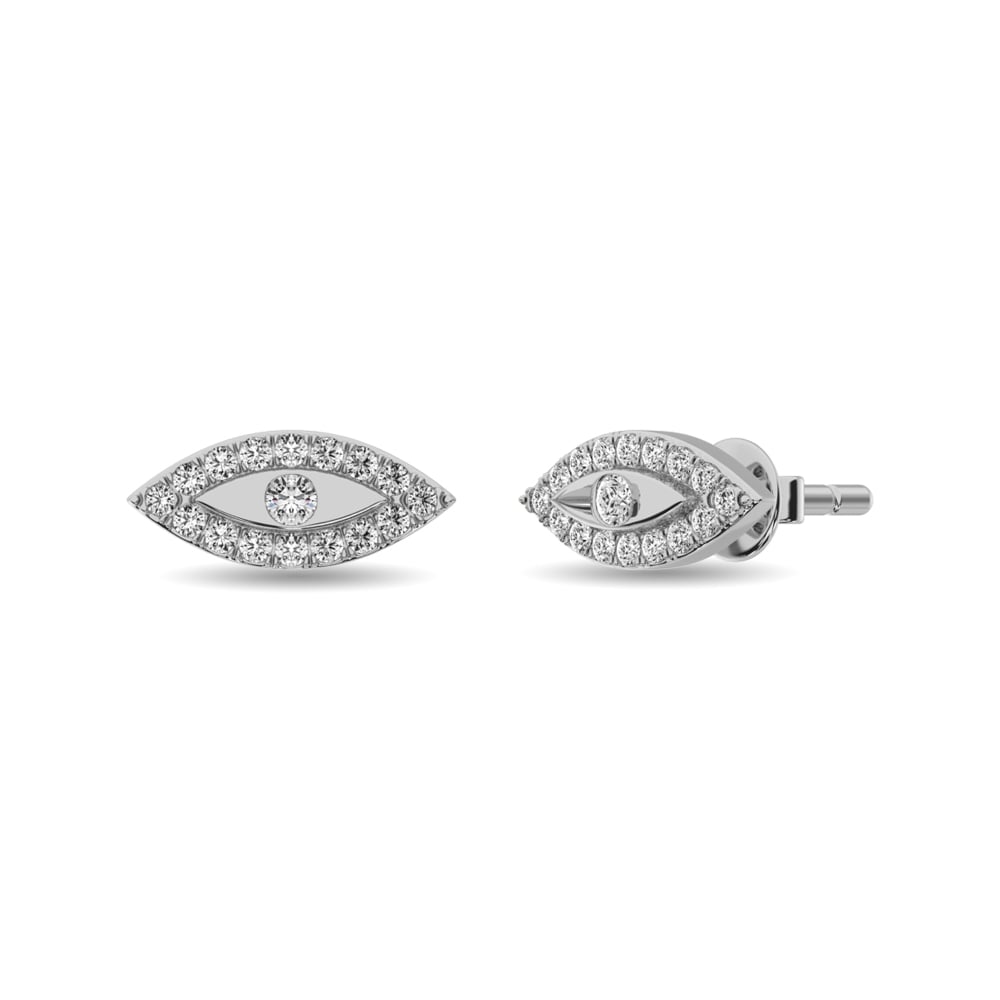 Diamond 1/6 Ct.tw Round Cut Fashion Earrings in 10K White Gold