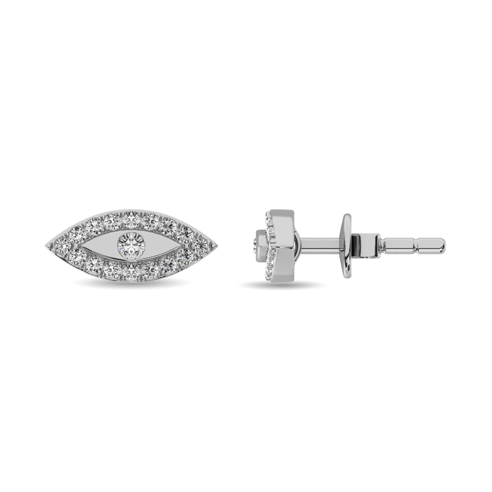Diamond 1/6 Ct.tw Round Cut Fashion Earrings in 10K White Gold