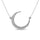 Diamond 1/10 Ct.tw Round Cut Moon Necklace in 14K White Gold