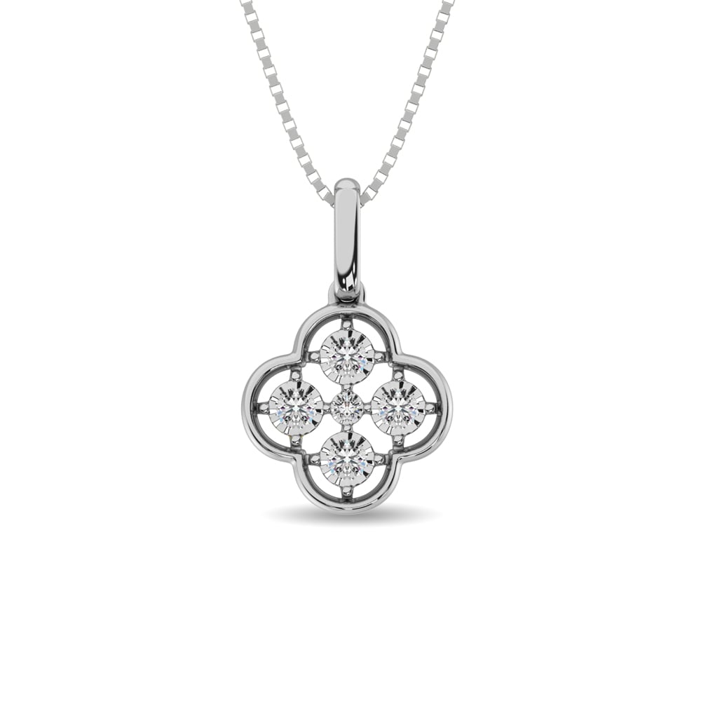 Diamond 1/10 Ct.tw Fashion Pendant in 10K White Gold