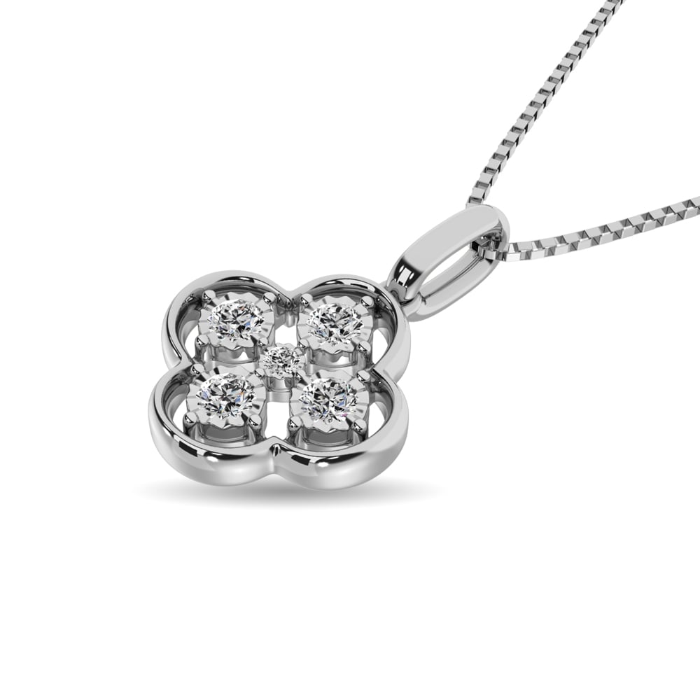 Diamond 1/10 Ct.tw Fashion Pendant in 10K White Gold