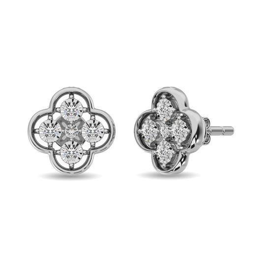 Diamond 1/6 Ct.tw Fashion Earrings in 10K White Gold