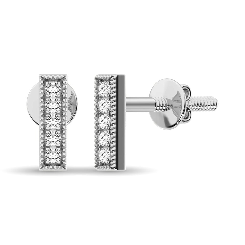Diamond 1/20 Ct.tw Fashion Earrings in 10K White Gold