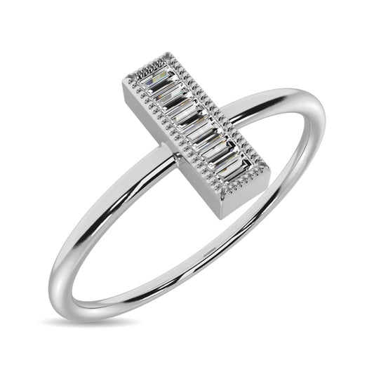 Diamond 1/20 Ct.tw Baguette Cut Fashion Ring in 10K White Gold