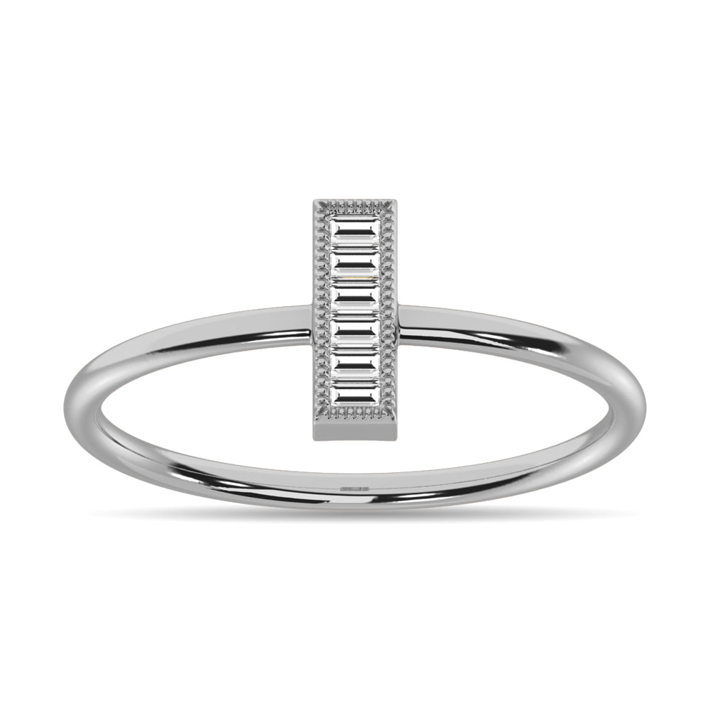 Diamond 1/20 Ct.tw Baguette Cut Fashion Ring in 10K White Gold