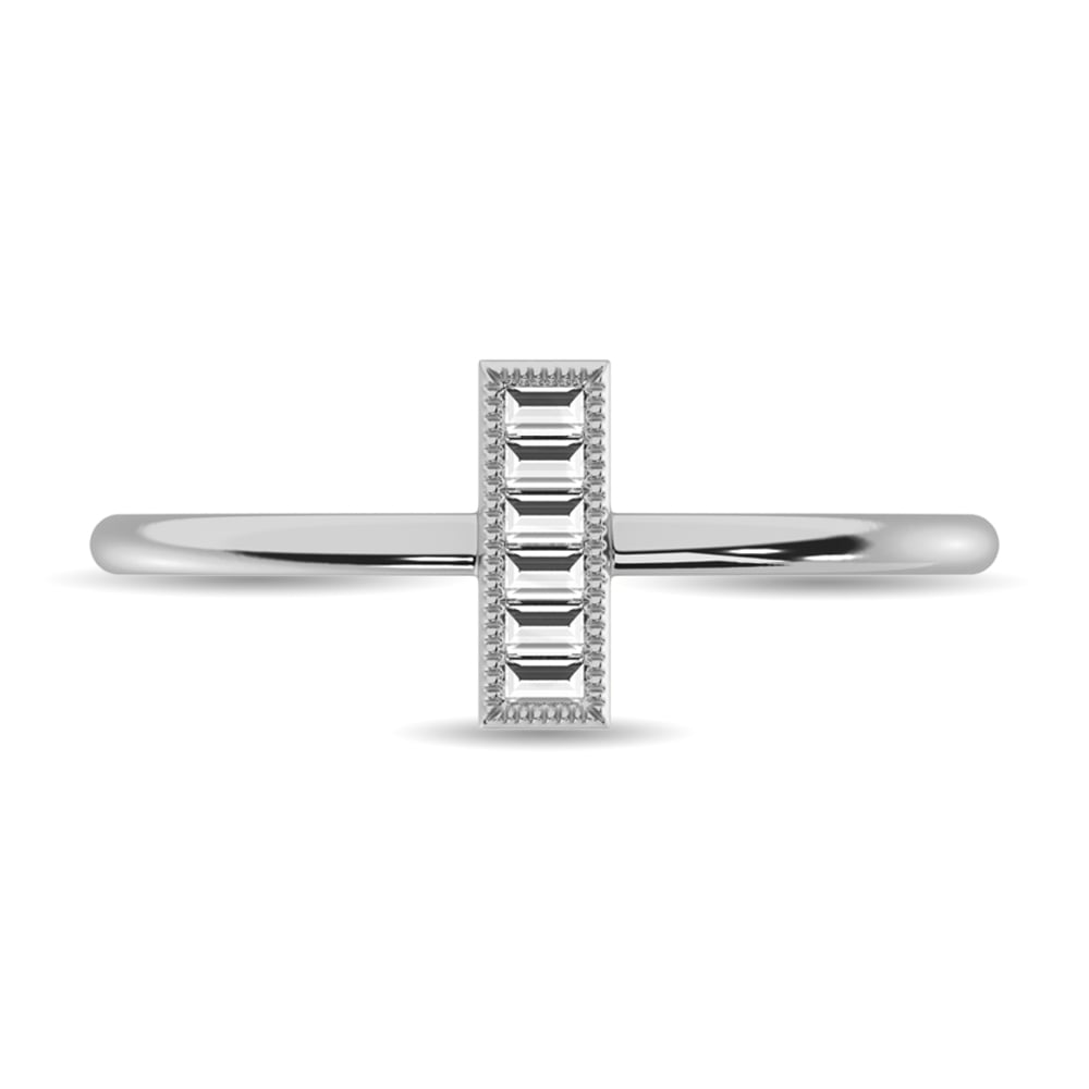Diamond 1/20 Ct.tw Baguette Cut Fashion Ring in 10K White Gold