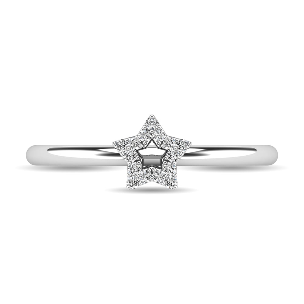 Diamond 1/20 Ct.tw Star Ring in 10K White Gold