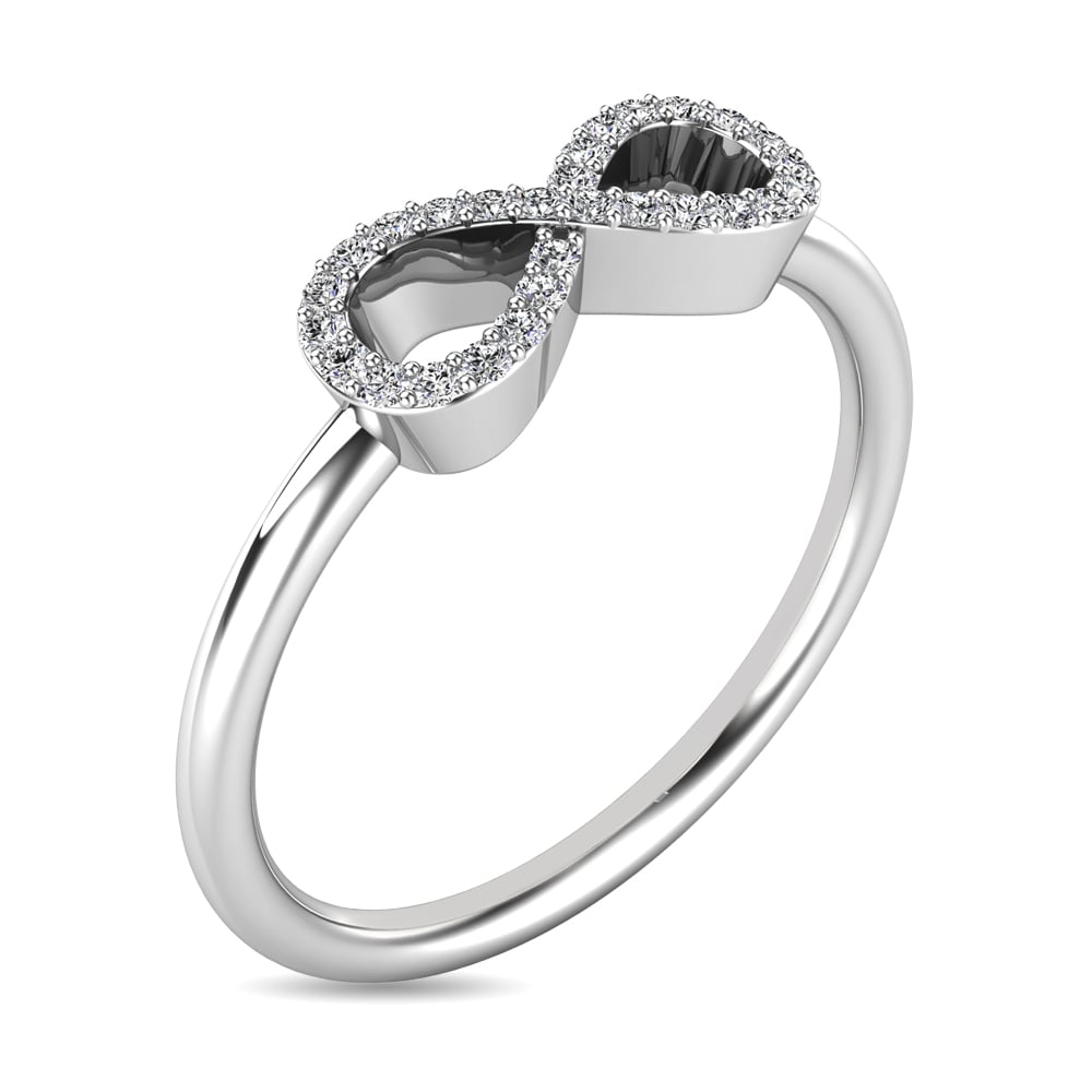 Diamond 1/10 Ct.tw Infinity Ring in 10K White Gold
