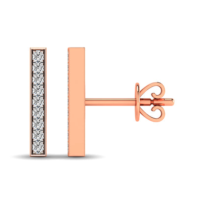 Diamond 1/20 Ct.tw Bar Earrings in 10K Rose Gold