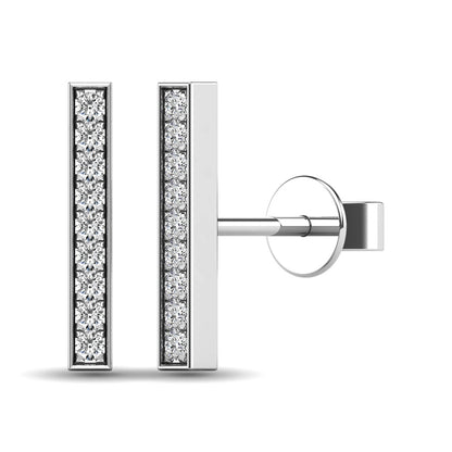 Diamond 1/20 Ct.tw Bar Earrings in 10K White Gold