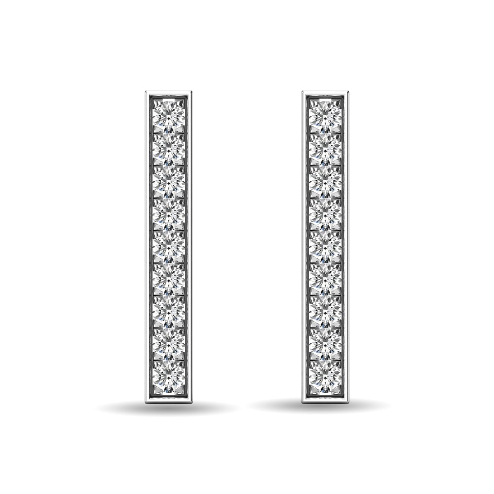 Diamond 1/20 Ct.tw Bar Earrings in 10K White Gold