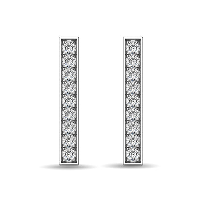 Diamond 1/20 Ct.tw Bar Earrings in 10K White Gold