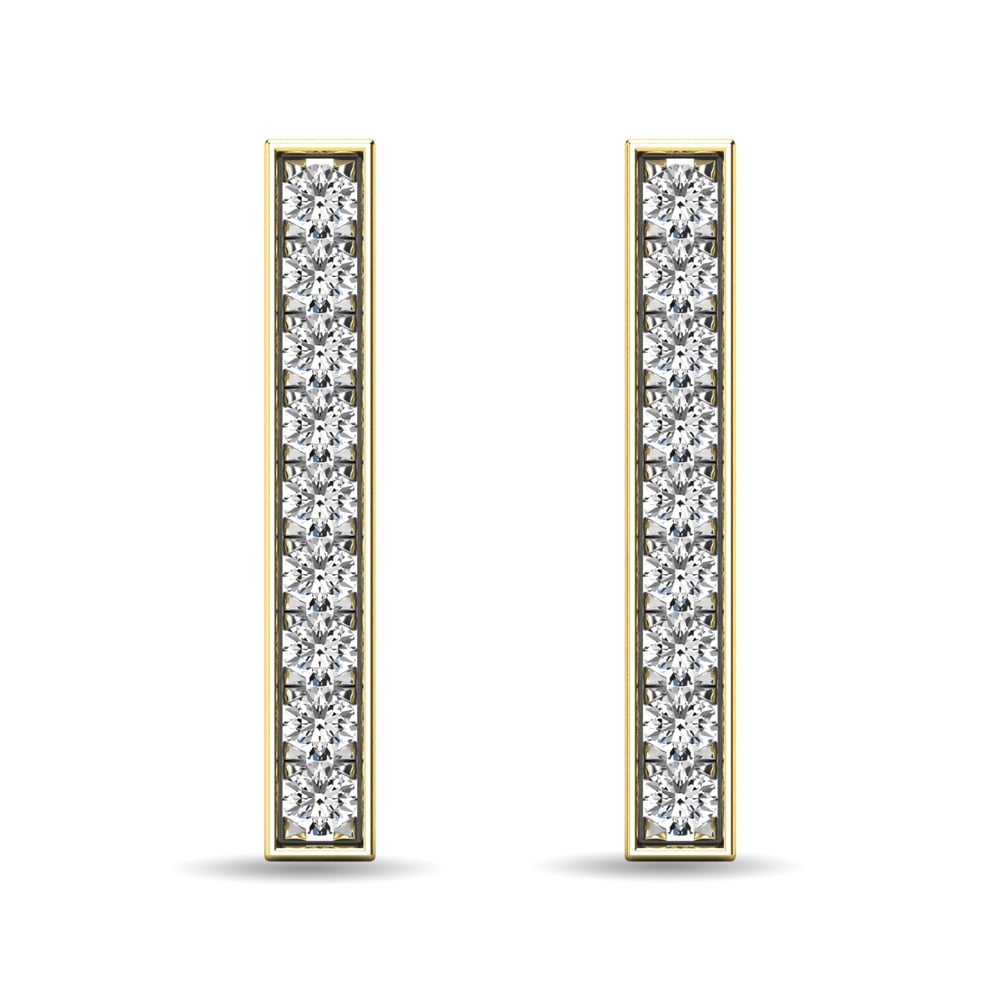 Diamond 1/20 Ct.tw Bar Earrings in 10K White Gold