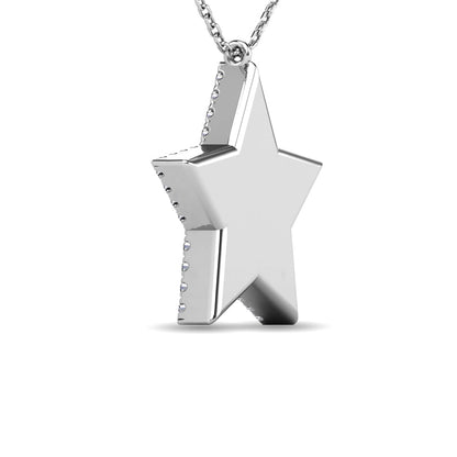 Diamond 1/10 Ct.tw Texture Pendant in 10K White Gold