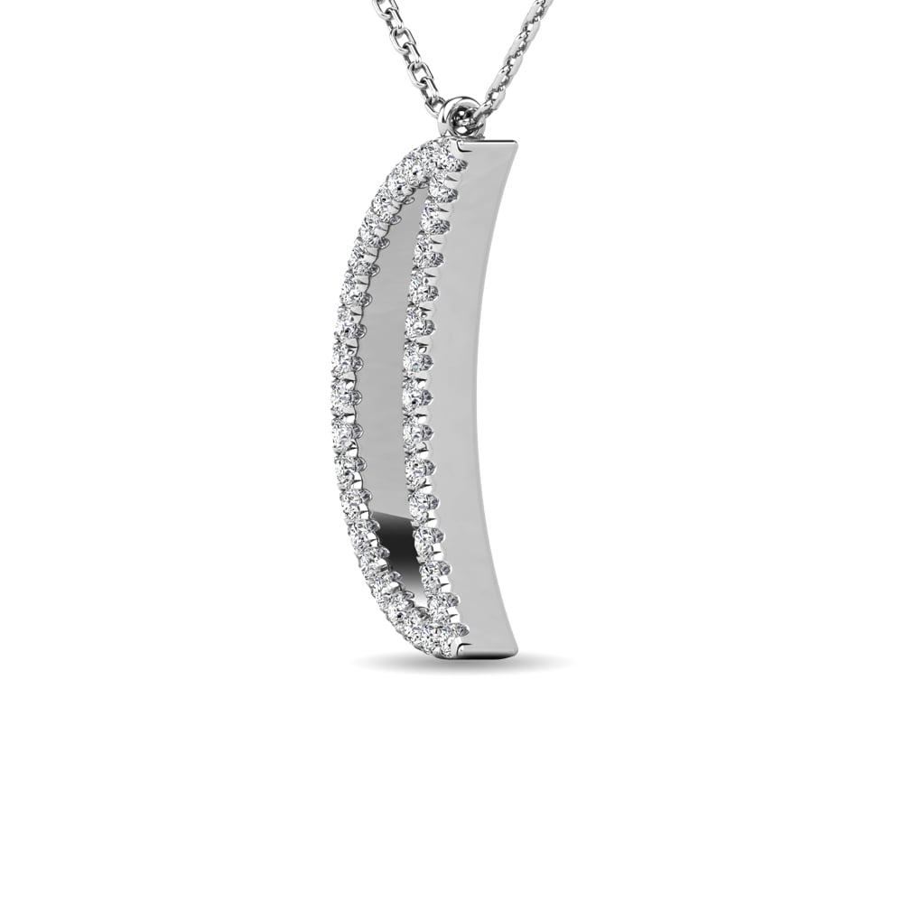 Diamond 1/10 Ct.tw Moon Pendant in 10K White Gold