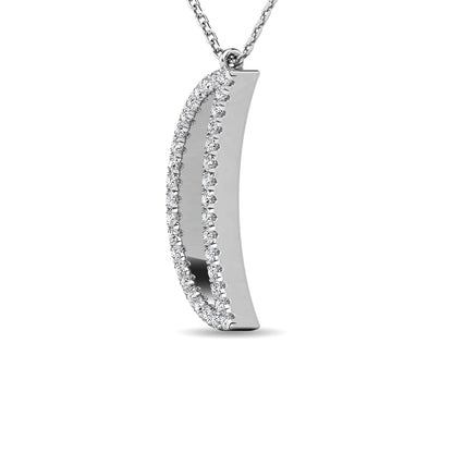Diamond 1/10 Ct.tw Moon Pendant in 10K White Gold