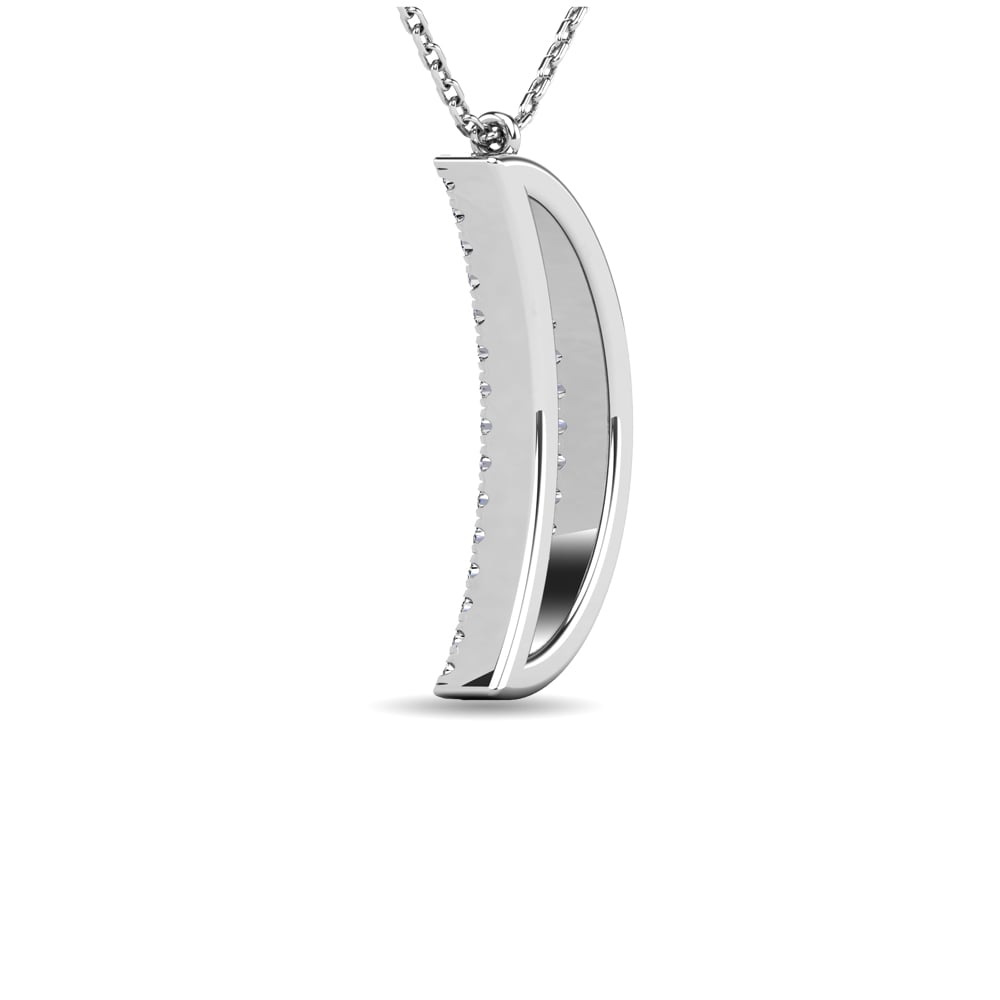 Diamond 1/10 Ct.tw Moon Pendant in 10K White Gold