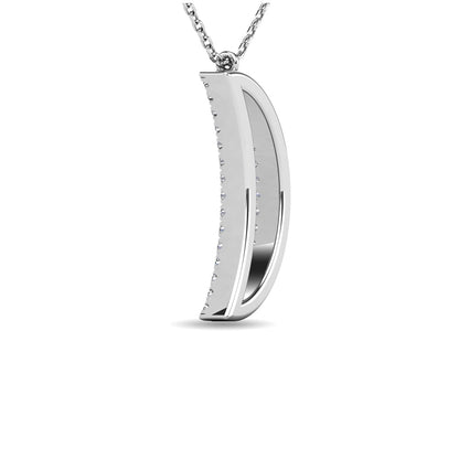 Diamond 1/10 Ct.tw Moon Pendant in 10K White Gold