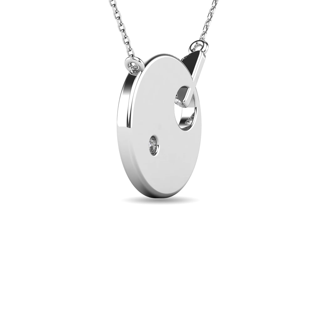 Diamond 1/20 Ct.tw Disc Necklace in 10K White Gold