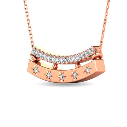 Diamond 1/5 Ct.tw Bar Necklace in 14K Rose Gold