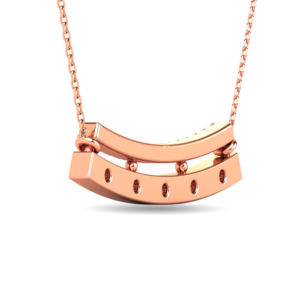 Diamond 1/5 Ct.tw Bar Necklace in 14K Rose Gold