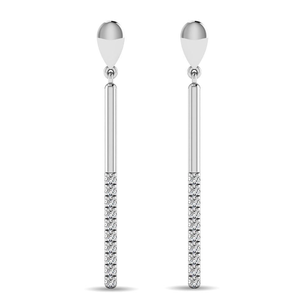 Diamond 1/5 Ct.tw Diamline Earrings in 10K White Gold